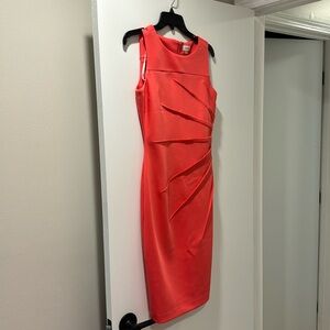 Hot coral cocktail dress
